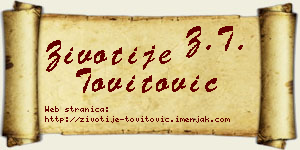 Životije Tovitović vizit kartica